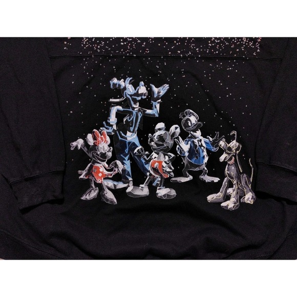 DISNEY 100 Spirit Jersey Snow Globe Long Sleeve Hoodie Shirt Black Large L - Picture 11 of 11